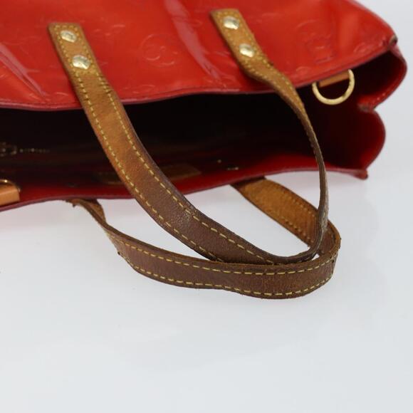 LOUIS VUITTON Monogram Vernis Reade PM Hand Bag Red Rouge M91088 - Picture 7 of 13